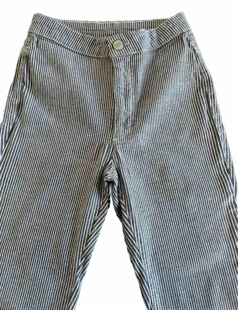 Free People Gray & White Pinstriped Ankle Pants, Women's Size 28
